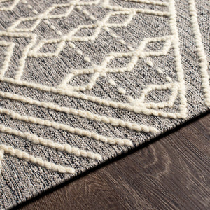 Surya Bedouin 2' X 3' Handmade Wool-cotton Rug – Unique Global Flair, Durable No-pile Design, Fringe Accent Medium Gray Cotton,Wool Bdo2306-35