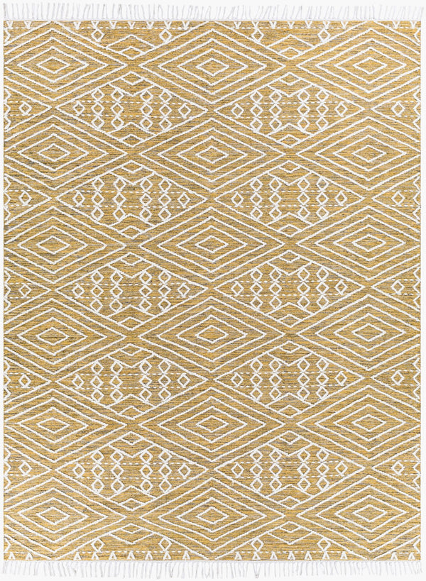 Surya Bedouin 2' X 3' Handmade Wool-cotton Rug – Unique Global Flair, Durable No-pile Design, Fringe Accent Mustard Cotton,Wool Bdo2307-35