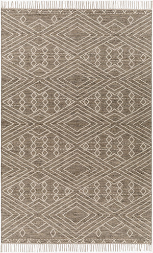 Surya Bedouin 2' X 3' Handmade Wool-cotton Rug – Unique Global Flair, Durable No-pile Design, Fringe Accent Taupe Cotton,Wool Bdo2308-23