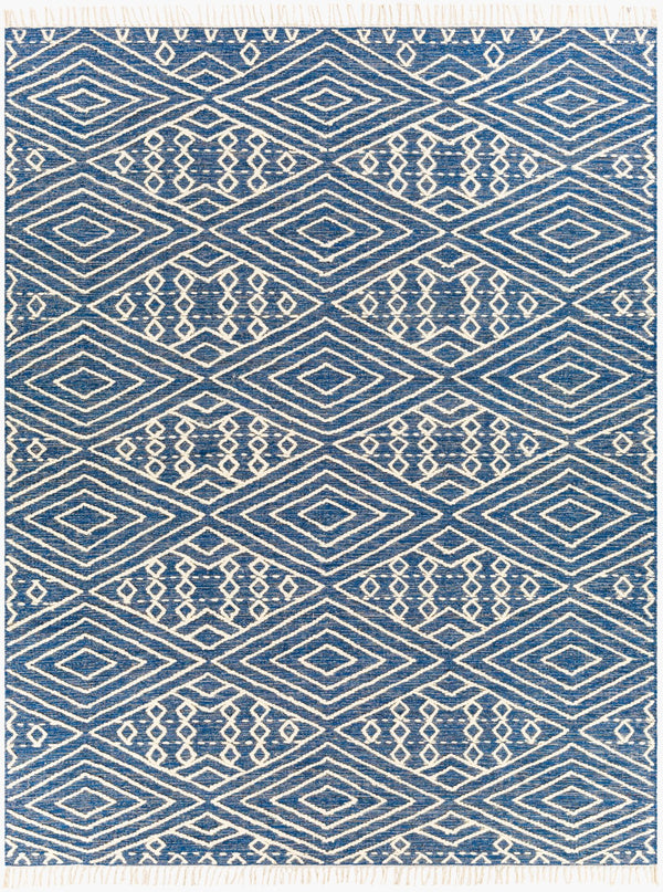 Surya Bedouin 2' X 3' Handmade Wool-cotton Rug – Unique Global Flair, Durable No-pile Design, Fringe Accent Blue Cotton,Wool Bdo2309-23