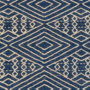 Surya Bedouin 2' X 3' Handmade Wool-cotton Rug – Unique Global Flair, Durable No-pile Design, Fringe Accent Blue Cotton,Wool Bdo2309-23