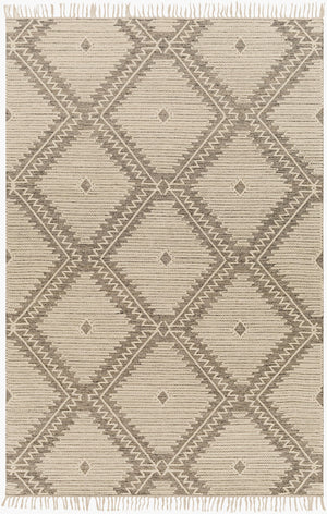 Surya Bedouin 2' X 3' Handmade Wool-cotton Rug – Unique Global Flair, Durable No-pile Design, Fringe Accent Medium Gray Cotton,Wool Bdo2310-23