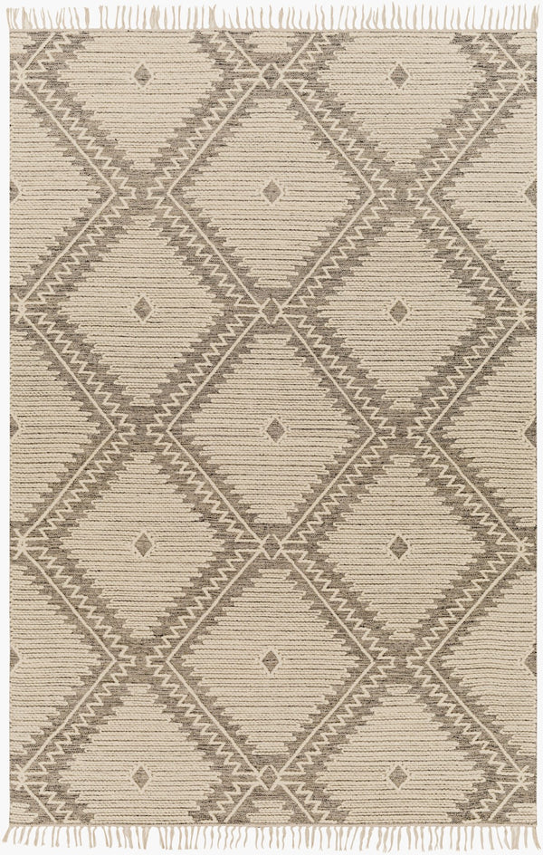 Surya Bedouin 2' X 3' Handmade Wool-cotton Rug – Unique Global Flair, Durable No-pile Design, Fringe Accent Medium Gray Cotton,Wool Bdo2310-23