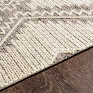 Surya Bedouin 2' X 3' Handmade Wool-cotton Rug – Unique Global Flair, Durable No-pile Design, Fringe Accent Medium Gray Cotton,Wool Bdo2310-23