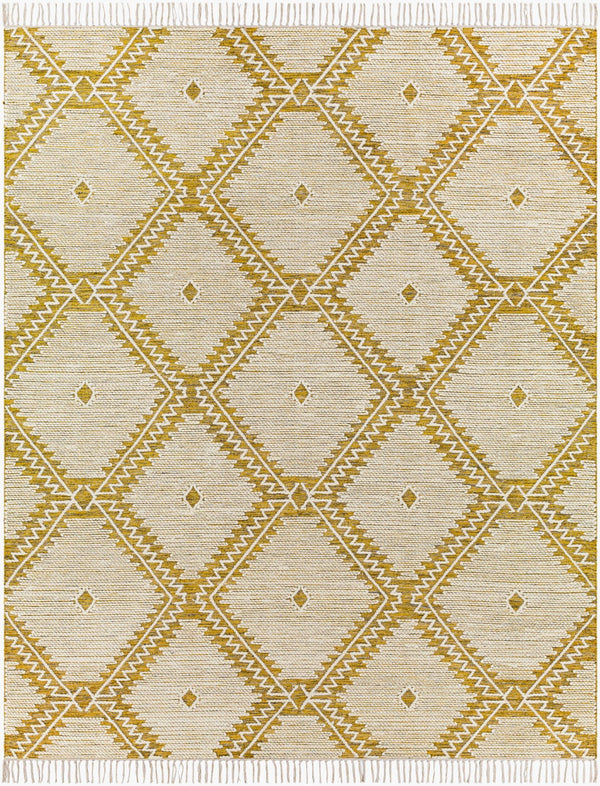 Surya Bedouin 2' X 3' Handmade Wool-cotton Rug – Unique Global Flair, Durable No-pile Design, Fringe Accent Mustard Cotton,Wool Bdo2311-23