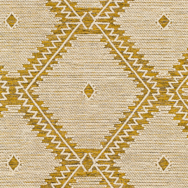Surya Bedouin 2' X 3' Handmade Wool-cotton Rug – Unique Global Flair, Durable No-pile Design, Fringe Accent Mustard Cotton,Wool Bdo2311-23