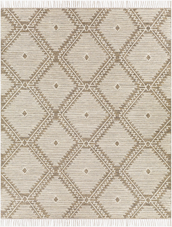 Surya Bedouin 2' X 3' Handmade Wool-cotton Rug – Unique Global Flair, Durable No-pile Design, Fringe Accent Taupe Cotton,Wool Bdo2312-35