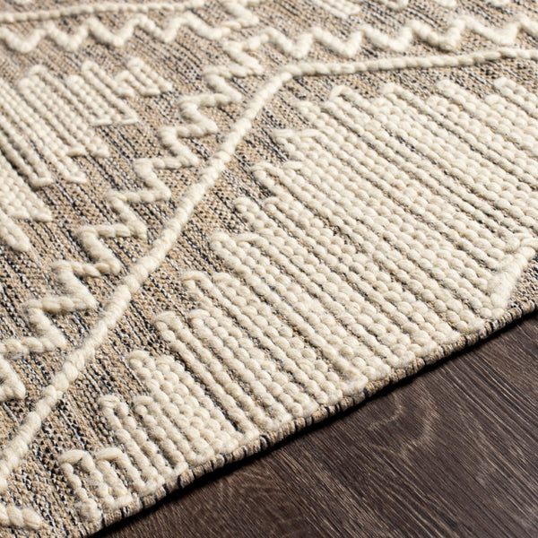 Surya Bedouin 2' X 3' Handmade Wool-cotton Rug – Unique Global Flair, Durable No-pile Design, Fringe Accent Taupe Cotton,Wool Bdo2312-35