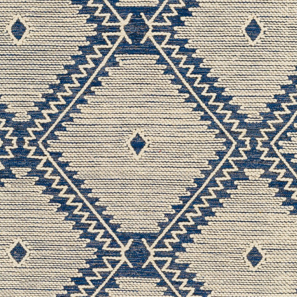 Surya Bedouin 2' X 3' Handmade Wool-cotton Rug – Unique Global Flair, Durable No-pile Design, Fringe Accent Blue Cotton,Wool Bdo2313-35