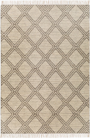 Surya Bedouin 2' X 3' Handmade Wool-cotton Rug – Unique Global Flair, Durable No-pile Design, Fringe Accent Medium Gray Cotton,Wool Bdo2314-35