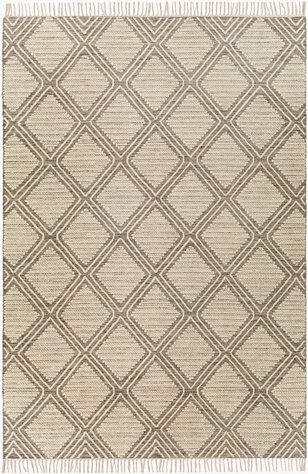 Surya Bedouin 2' X 3' Handmade Wool-cotton Rug – Unique Global Flair, Durable No-pile Design, Fringe Accent Medium Gray Cotton,Wool Bdo2314-35