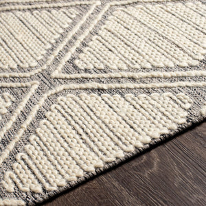 Surya Bedouin 2' X 3' Handmade Wool-cotton Rug – Unique Global Flair, Durable No-pile Design, Fringe Accent Medium Gray Cotton,Wool Bdo2314-35