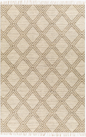 Surya Bedouin 2' X 3' Handmade Wool-cotton Rug – Unique Global Flair, Durable No-pile Design, Fringe Accent Taupe Cotton,Wool Bdo2316-23