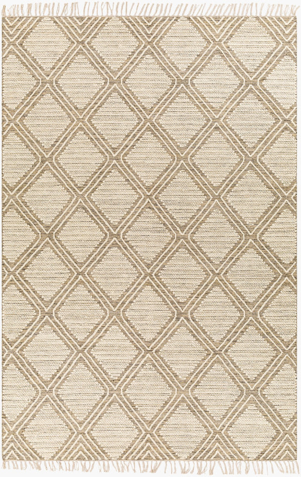 Surya Bedouin 2' X 3' Handmade Wool-cotton Rug – Unique Global Flair, Durable No-pile Design, Fringe Accent Taupe Cotton,Wool Bdo2316-23