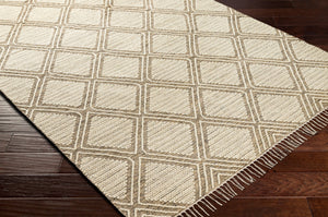 Surya Bedouin 2' X 3' Handmade Wool-cotton Rug – Unique Global Flair, Durable No-pile Design, Fringe Accent Taupe Cotton,Wool Bdo2316-23