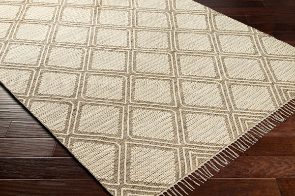 Surya Bedouin 2' X 3' Handmade Wool-cotton Rug – Unique Global Flair, Durable No-pile Design, Fringe Accent Taupe Cotton,Wool Bdo2316-23