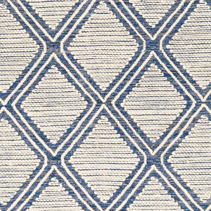 Surya Bedouin 2' X 3' Handmade Wool-cotton Rug – Unique Global Flair, Durable No-pile Design, Fringe Accent Blue Cotton,Wool Bdo2317-23
