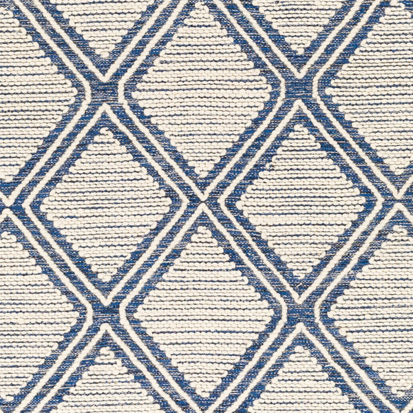 Surya Bedouin 2' X 3' Handmade Wool-cotton Rug – Unique Global Flair, Durable No-pile Design, Fringe Accent Blue Cotton,Wool Bdo2317-23