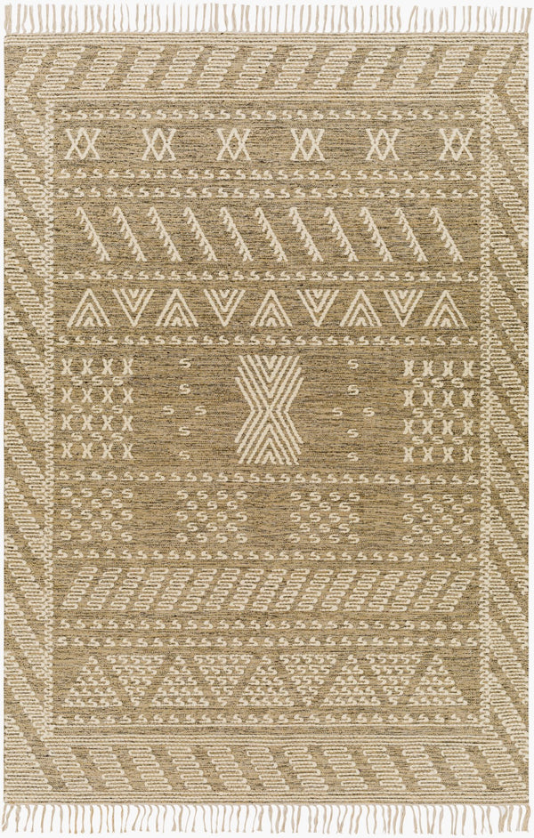 Surya Bedouin 2' X 3' Handmade Wool-cotton Rug – Unique Global Flair, Durable No-pile Design, Fringe Accent Taupe Cotton,Wool Bdo2319-23