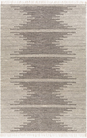 Surya Bedouin 2' X 3' Handmade Wool-cotton Rug – Unique Global Flair, Durable No-pile Design, Fringe Accent Medium Gray Cotton,Wool Bdo2321-23