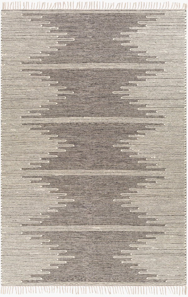 Surya Bedouin 2' X 3' Handmade Wool-cotton Rug – Unique Global Flair, Durable No-pile Design, Fringe Accent Medium Gray Cotton,Wool Bdo2321-23