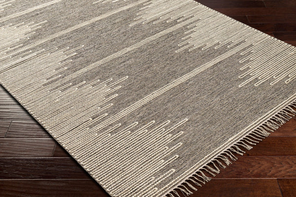 Surya Bedouin 2' X 3' Handmade Wool-cotton Rug – Unique Global Flair, Durable No-pile Design, Fringe Accent Medium Gray Cotton,Wool Bdo2321-23