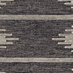 Surya Bedouin 2' X 3' Handmade Wool-cotton Rug – Unique Global Flair, Durable No-pile Design, Fringe Accent Black Cotton,Wool Bdo2323-23
