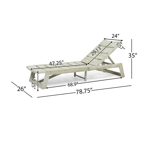 English Elm Christopher Knight Home® - Maki Chaise Lounge Set Of 2 – Stylish Outdoor Comfort With Weather-Resistant Acacia Wood Design 70998.00LGRY