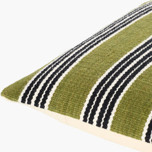 Surya Bold Stripes Accent Pillow - 18" X 18" Cozy Cotton & Wool Farmhouse Charm For Home Décor Olive Wool,Cotton,Cotton Bdp001-1818d