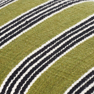 Surya Bold Stripes Accent Pillow - 18" X 18" Cozy Cotton & Wool Farmhouse Charm For Home Décor Olive Wool,Cotton,Cotton Bdp001-1818d