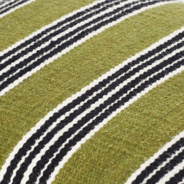 Surya Bold Stripes Accent Pillow - 18" X 18" Cozy Cotton & Wool Farmhouse Charm For Home Décor Olive Wool,Cotton,Cotton Bdp001-1818d