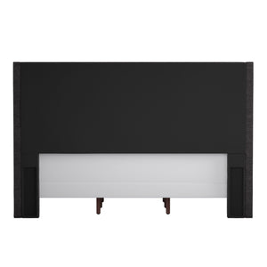 Homelegance By Top-Line Harlyn Tufted Linen Wingback Bed Dark Grey Linen