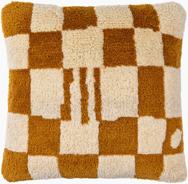 Surya Balder Modern 18" Accent Pillow - Luxurious Wool & Cotton Blend For Cozy Comfort & Style Medium Brown Wool,Cotton,Cotton Bdr001-2222d