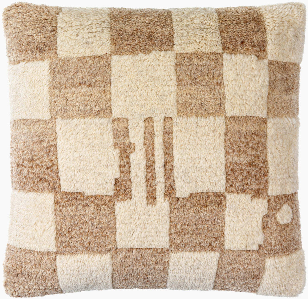 Surya Balder Modern 18" Accent Pillow - Luxurious Wool & Cotton Blend For Cozy Comfort & Style Ivory Wool,Cotton,Cotton Bdr002-1818p