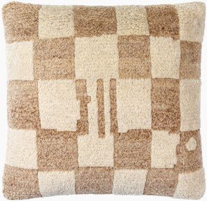 Surya Balder Modern 18" Accent Pillow - Luxurious Wool & Cotton Blend For Cozy Comfort & Style Ivory Wool,Cotton,Cotton Bdr002-1818p