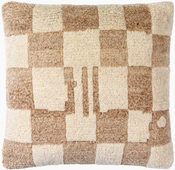 Surya Balder Modern 18" Accent Pillow - Luxurious Wool & Cotton Blend For Cozy Comfort & Style Ivory Wool,Cotton,Cotton Bdr002-1818p