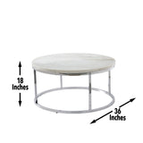 Steve Silver Echo White Marble Top Round EC100WC