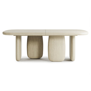 Bernhardt Bernhardt Arcadia Oval Wood Dining Table With 24" Removable Leaf, Clay Finish, Sculptural Legs K2030