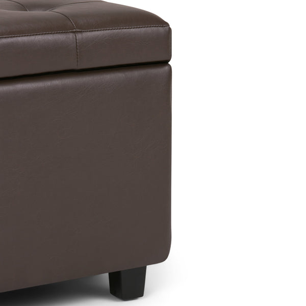 English Elm Cosmopolitan Storage Ottoman - Stylish Chocolate Brown Faux Leather With Hidden Storage & Comfort B136P159765