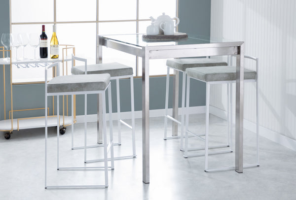 English Elm Stackable Counter Stools Bamboo Seat Matte Black Steel Frame Kitchen Island Set of 2 B202P471211