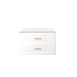 English Elm White Single Bath Vanity With Quartz Top, Soft-Close Doors, Solid Wood Frame - Perfect For Bathrooms! B2731P257942-GIGA