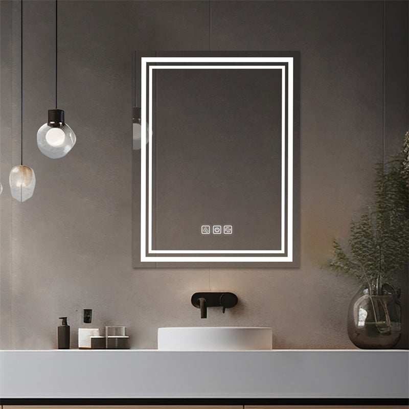 English Elm Bright Led Bathroom Mirror 36" X 28" - Full Hd Reflection, 3 Dimmable Colors, Quick Defog & Modern Design T3177P296165