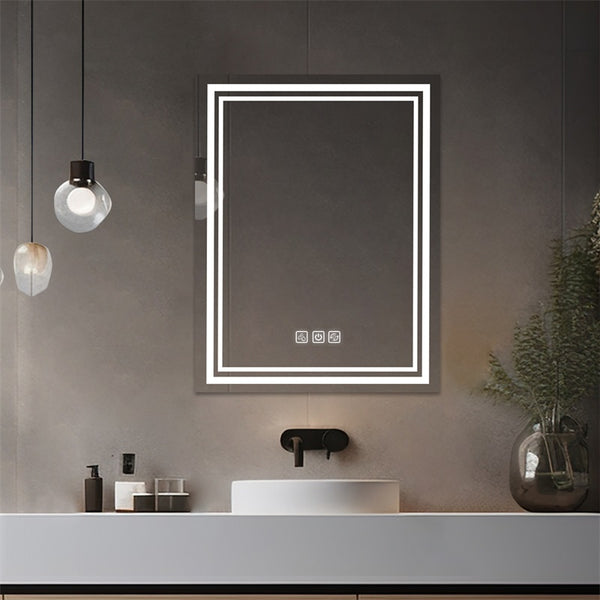 English Elm Bright Led Bathroom Mirror 36" X 28" - Full Hd Reflection, 3 Dimmable Colors, Quick Defog & Modern Design T3177P296165