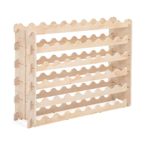 English Elm 54 Bottle Pine Modular Stackable Wine Rack Cellar Organizer for Bar or Kitchen W2181P362378