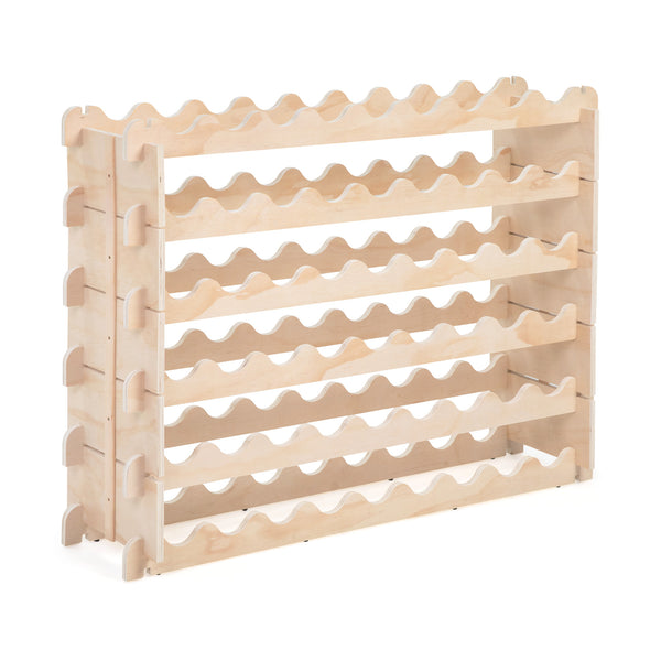 English Elm 54 Bottle Pine Modular Stackable Wine Rack Cellar Organizer for Bar or Kitchen W2181P362378