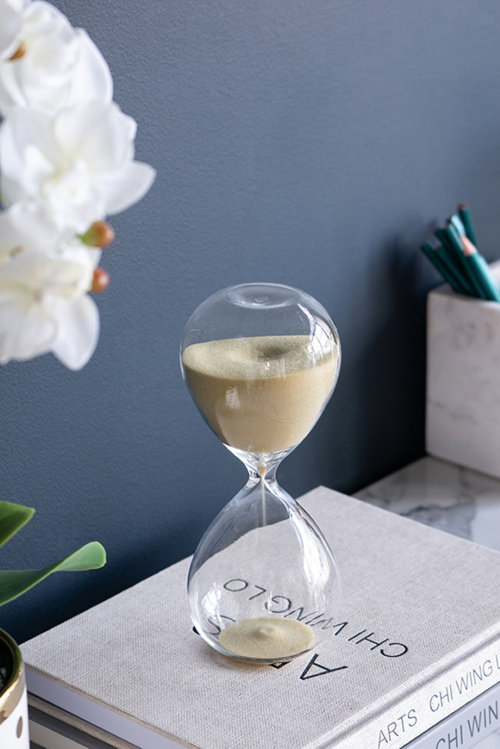 English Elm Set Of 2 Ferdinand 30-Minute Hourglasses - Elegant Bisque Sand Timers For Home & Office Decor W2078P278114-GIGA