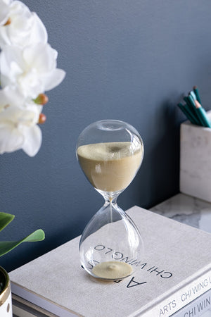 English Elm Set Of 2 Ferdinand 30-Minute Hourglasses - Elegant Bisque Sand Timers For Home & Office Decor W2078P278114-GIGA