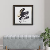 Madison Park Abstract Talon Transitional Framed Glass and Single Matted Foiled Deckle Edge Wall Art MP95G-0313 Black