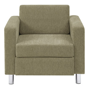 OSP Home Furnishings Pacific Club Chair with Chrome Legs Modern Upholstered Accent Seat for Living Room Armchair PAC51-S126
