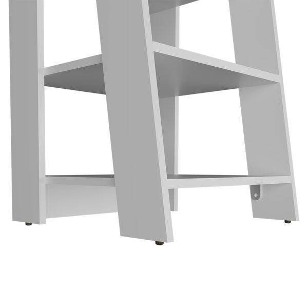 English Elm McNeal 4-Tier Freestanding Bathroom Shelf Organizer with Open Compact Design for Towels & Essentials White 34.6 L x 18.5 W x 3.1 H B128P237180